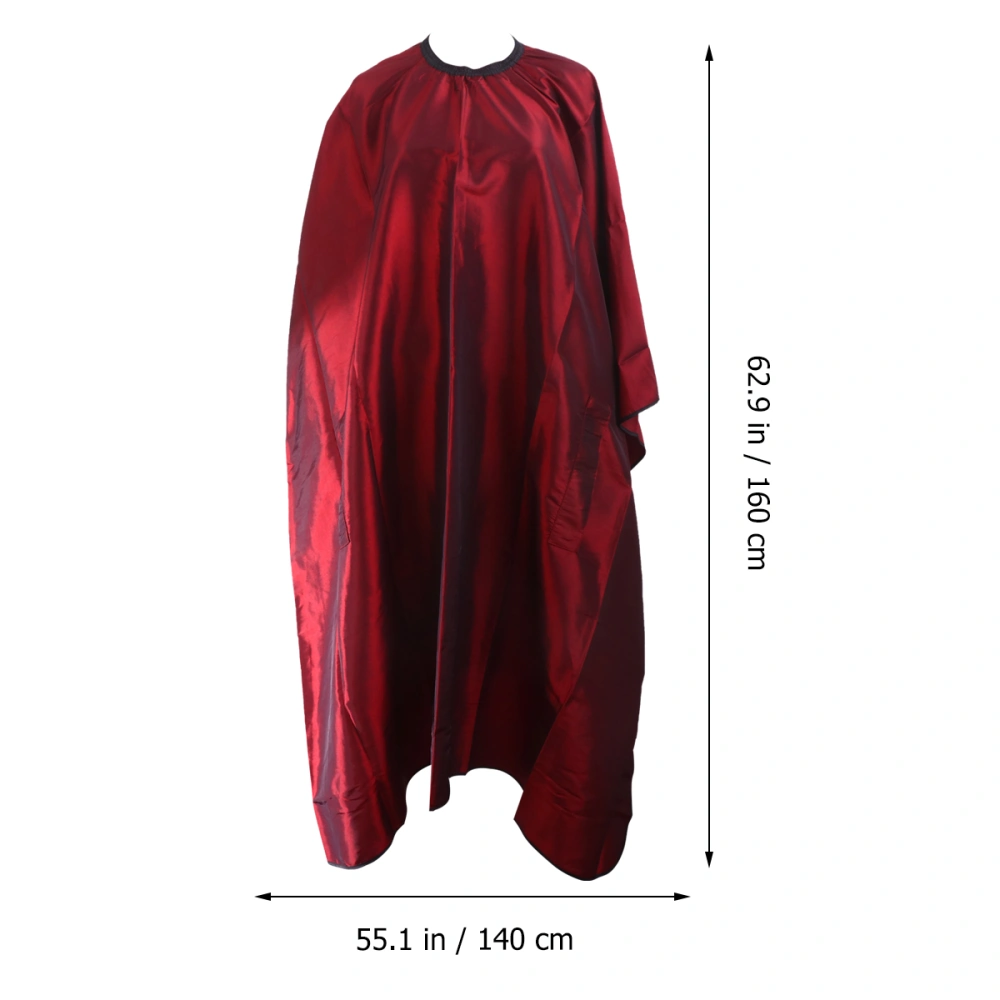 Non-stick Hair Apron Hair Cutting Cape Haircut Coat Waterproof Clipping Cloth Salon Supplies (Red)