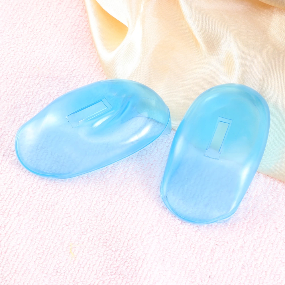 2Pcs Hair Salon Dye Hair Silicone Ear protection Tool Ear Protecter Cover (1 Pair, Blue)