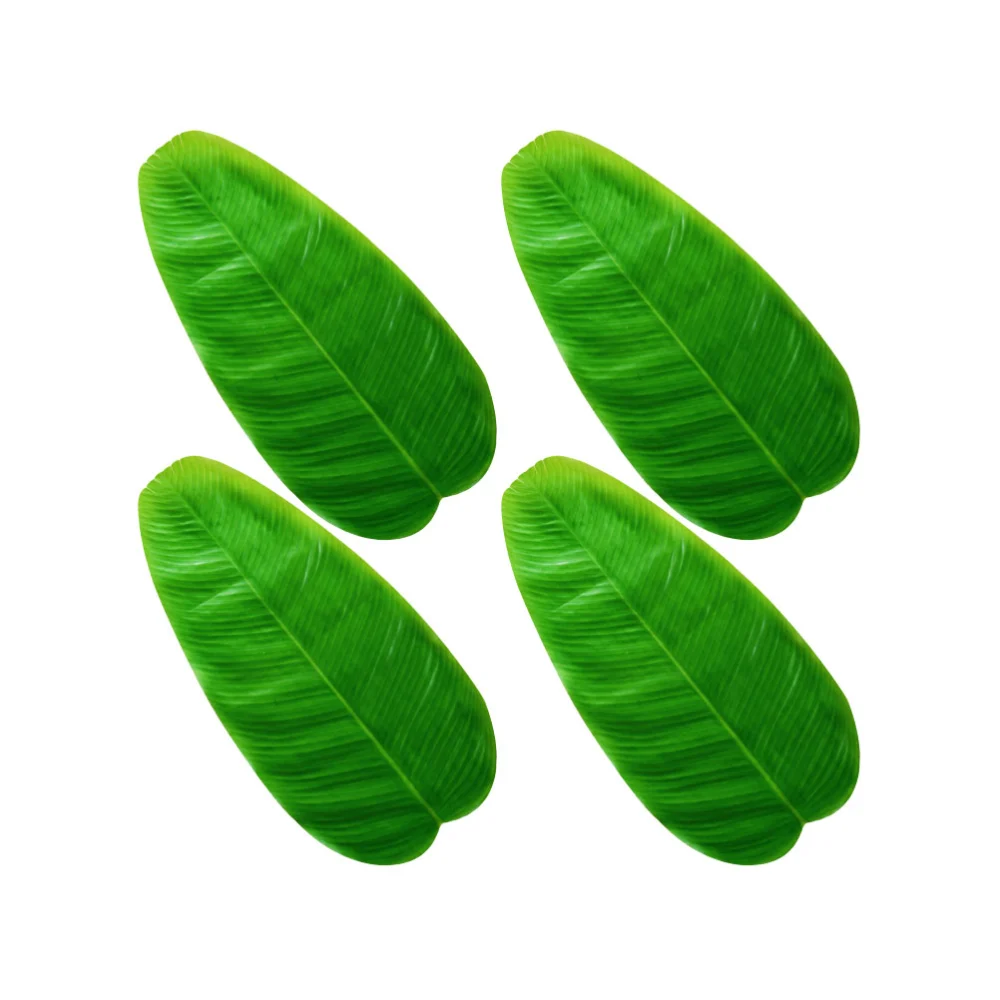 4PCS Hawaii Heat-Resistant Placemats Banana Leaf Nonslip Waterproof Dining Table Mats for Home Kitchen Restaurant Decoration