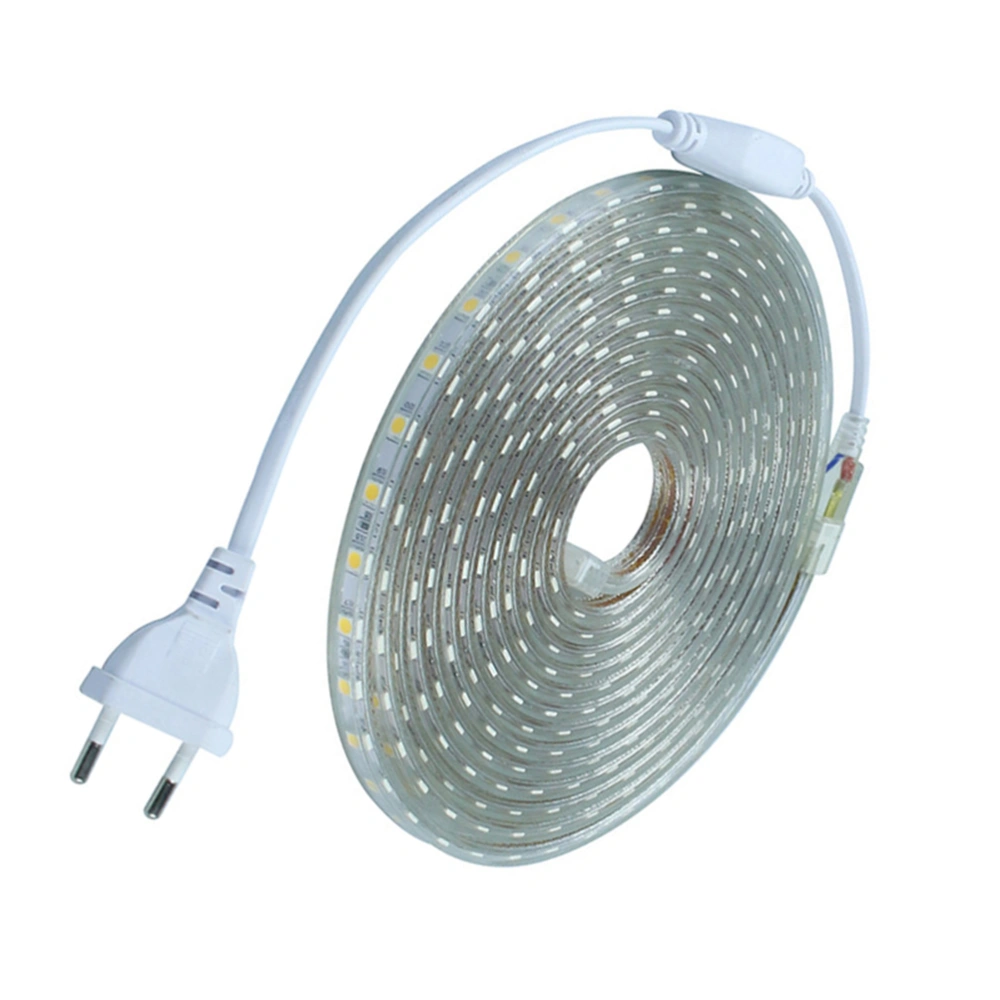 3M Strip Lights Waterproof 5050 LED Lights Strip 220V for Birthday Christmas Party Decoration with EU Plug (Pure White)