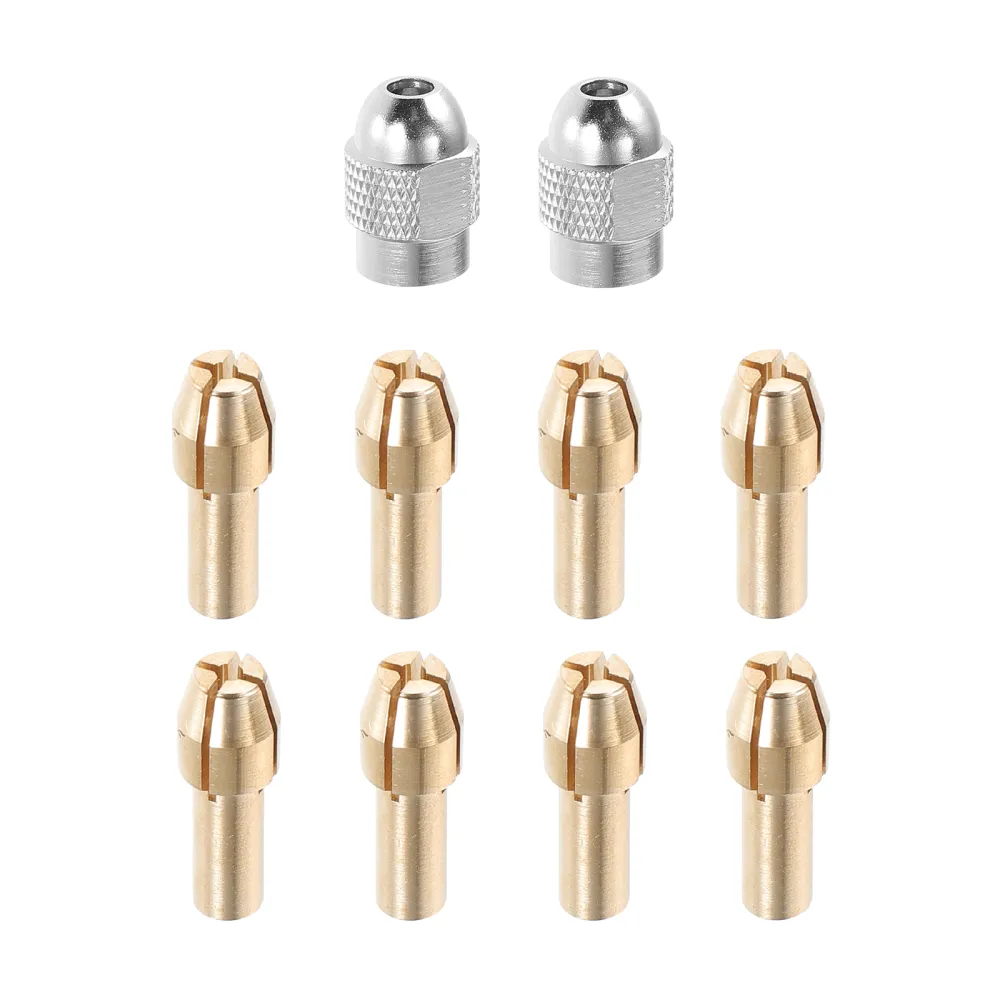 1 Set Brass Collet Electric Grinding Drill Collet Drill Holder Nut Accessory