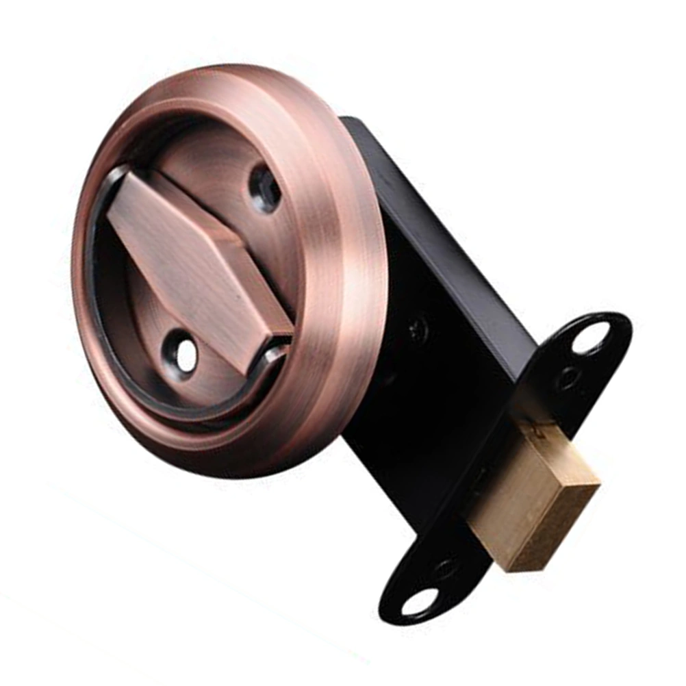 1pc Durable Stainless Steel Concealed Pull Ring Single-sided Lock for Door