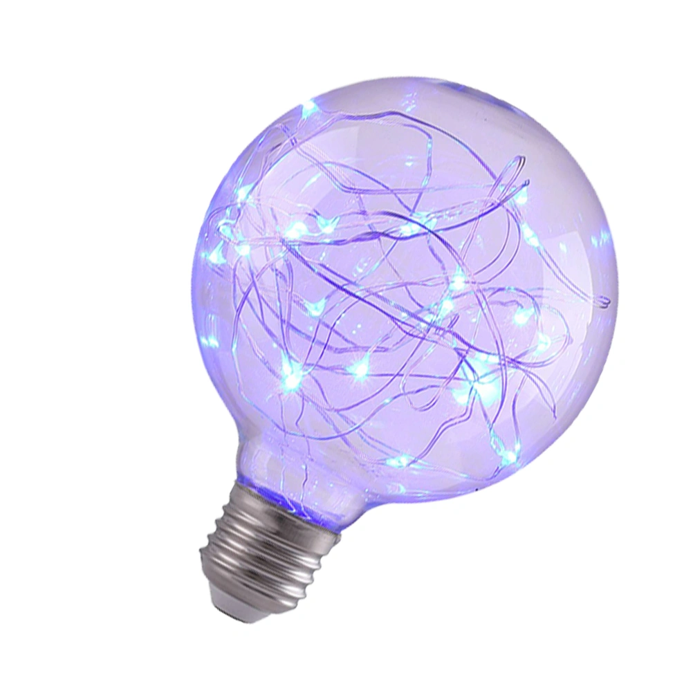 LED Light Bulb Starry E27 Lamp Light Bulb Energy-saving Decorative Bulb Lamp Bulb for Home Bar Cafe (G95 Blue)
