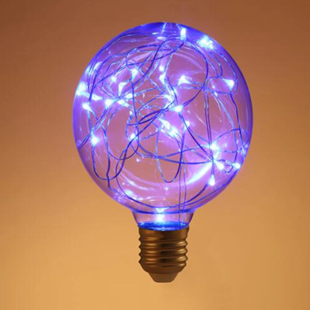 LED Light Bulb Starry E27 Lamp Light Bulb Energy-saving Decorative Bulb Lamp Bulb for Home Bar Cafe (G95 Blue)