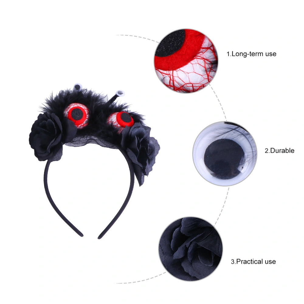 2Pcs Halloween Rose Headband Eyeball Hair Creative Party Accessories