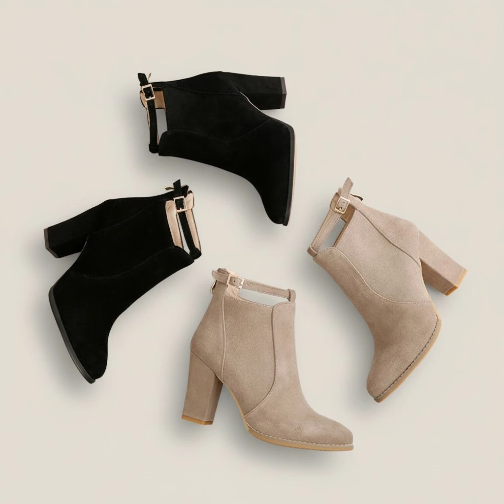 1 Pair Elegant  Booties Fashion Women High Heels Short Boots Casual Winter Autumn Shoes for Female Ladies - Black (37 Size)