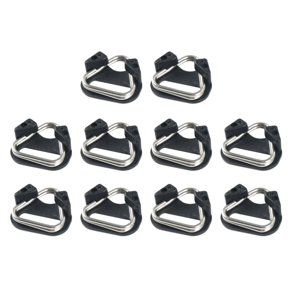 10PCS Camera Strap Triangle Hook Adapter Split Ring Practical Stainless Steel Buckle Camera Accessory (Black)