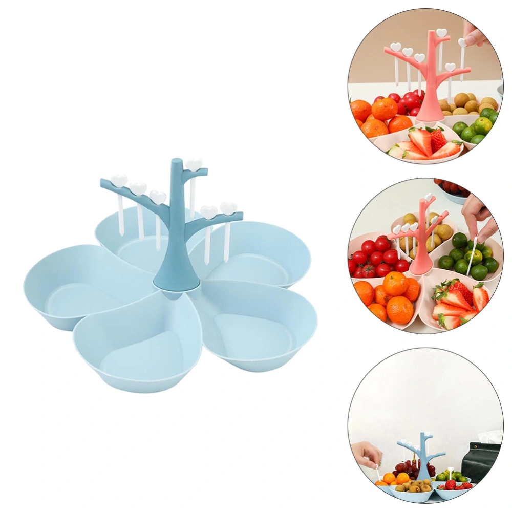 1 Set Multi-grid Fruit Plate Snack Candy Plate Food Storage Tray (Random Color)