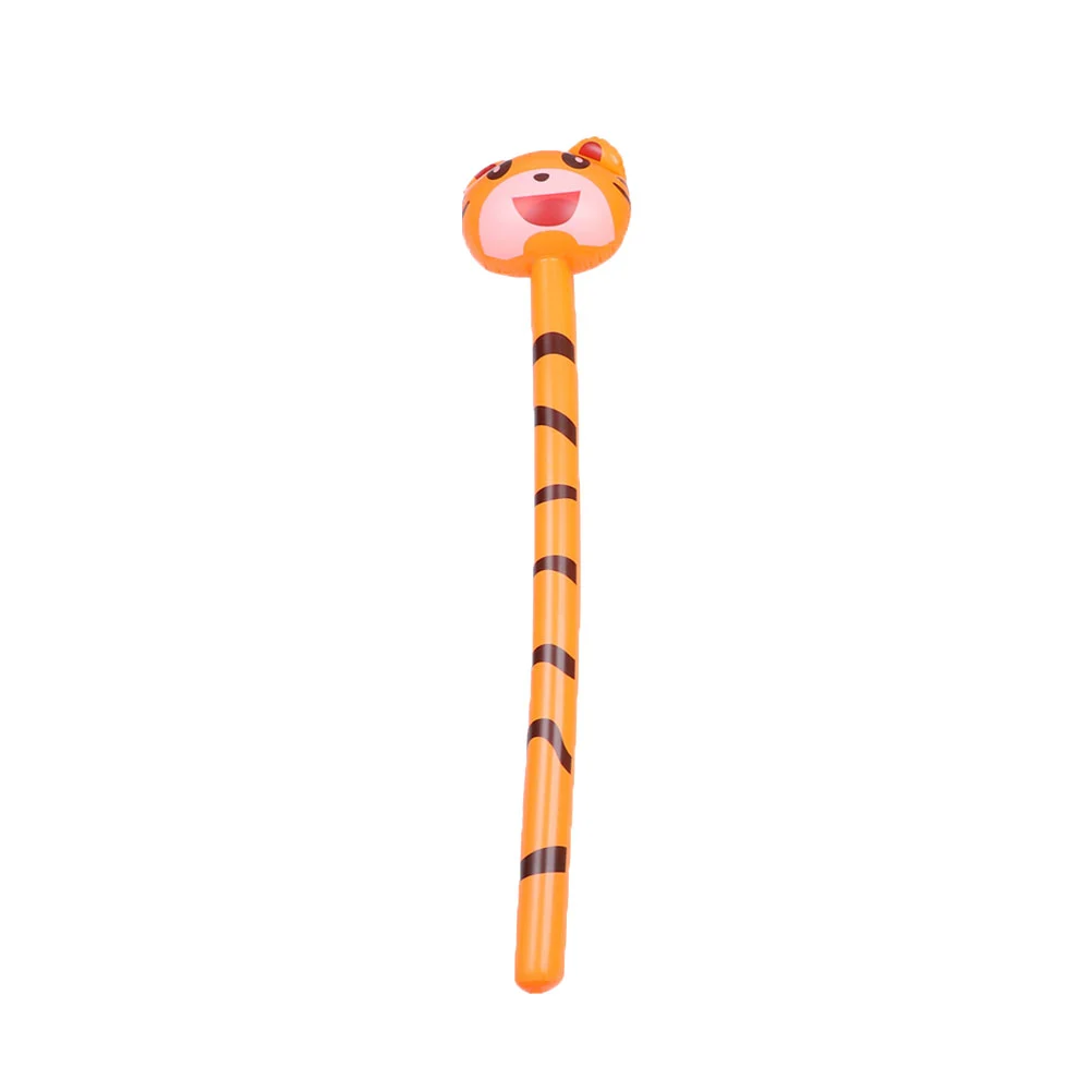 3pcs Kids PVC Inflatable Animal Toy Funny Inflatable Toy Playing Long Stick Toy Educational Toy (1pc Tiger, 1pc Panda, 1pc Elephant)