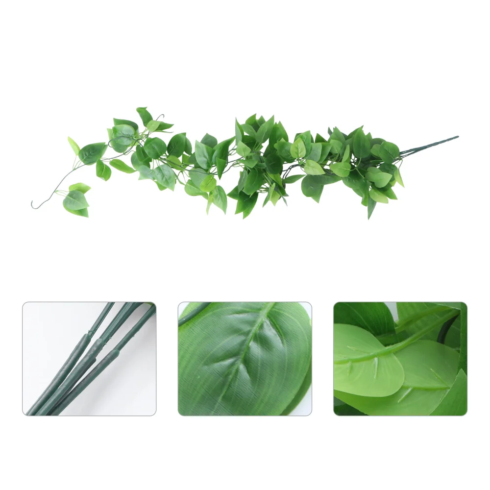 2pcs Plastic Rattans Hanging Vine Plant Artificial Fake Plant Simulation Foliage for Home Office Party Decoration (Green)