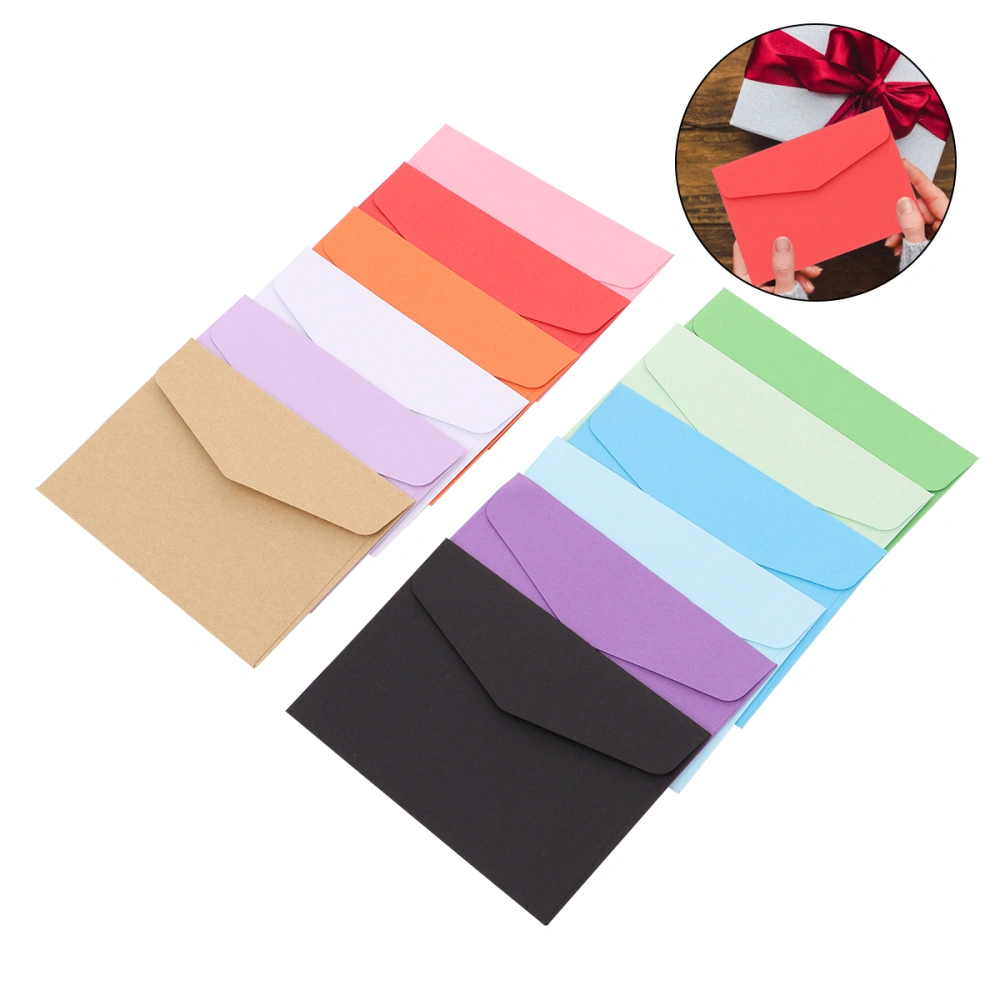 120Pcs Mini Envelopes Small Greeting Message Letter Stationary Storage Paper Gift (Random Color)