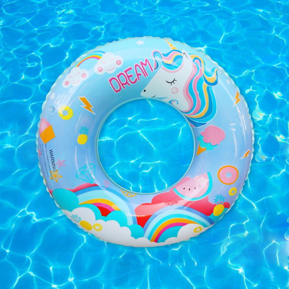 Thicken Swimming Ring Inflatable Swimming Ring Funny Swim Supplies Unicorn Design Swimming Pool Toy for Outdoor Kids (over 16 Years Old)