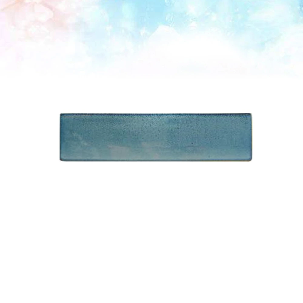 Japanese Style Sushi Plate Long Strip Dish Ceramics Snack Tray Serving Dish Tableware (Light Blue)