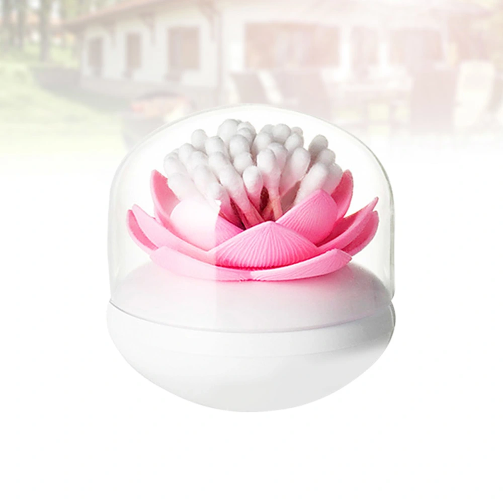 Lotus Toothpick Box Creative Funny Storage Holder Cotton Swab Holder For Dining Room Bedroom Livingroom (Pink Large Size)