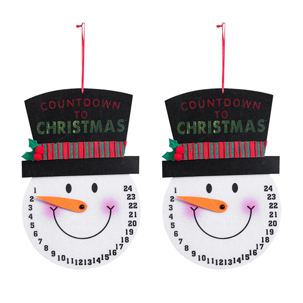 2pcs Christmas Hanging Ornament Snowman Calendar Home Decoration Party Supplies