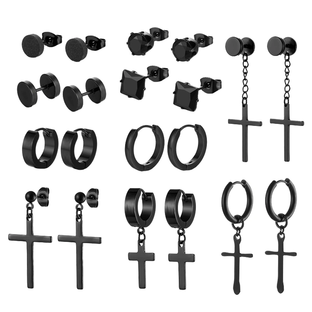 10 Pairs of Stainless Earrings Decorative Ear Studs Ear Accessories for Male