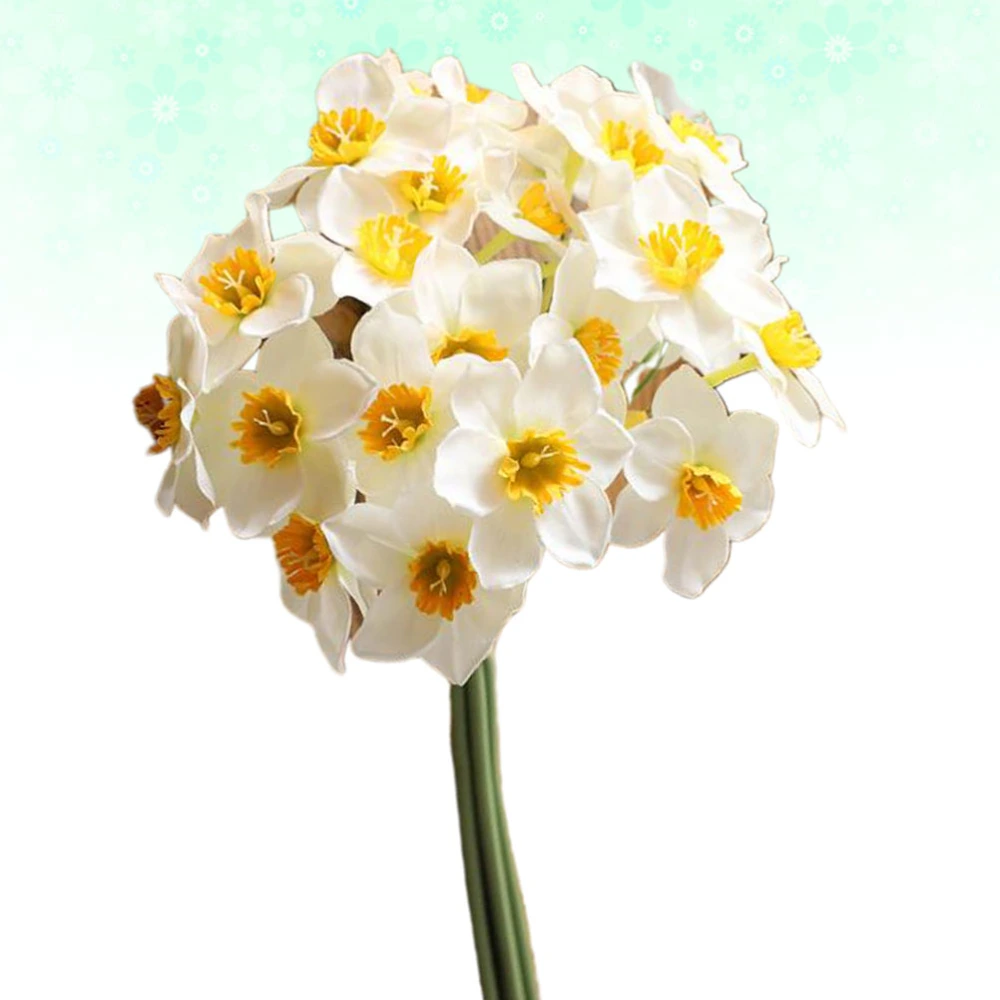 1 Bunch Simulated Flower Adornment Lifelike Flower Ornament Photography Props Artificial Flower for Indoor Home Decoration (White)