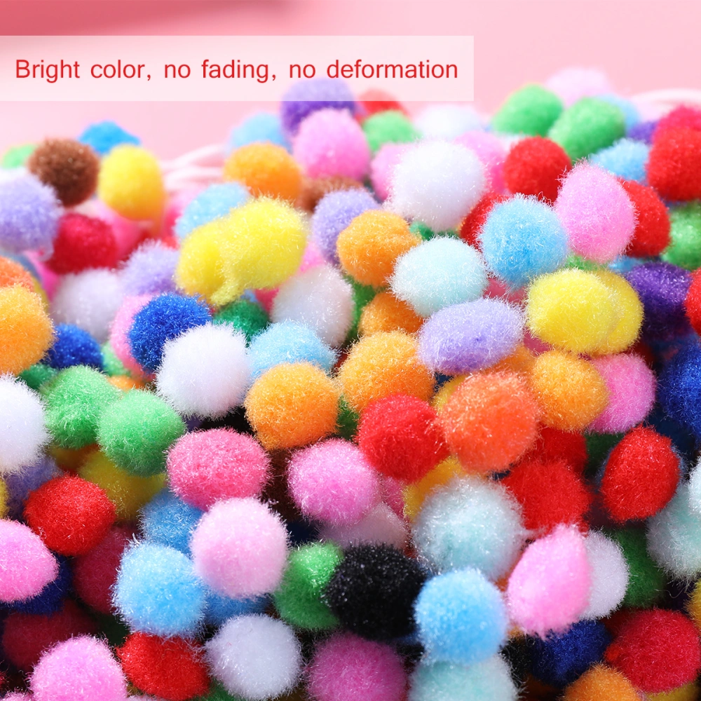 ROSENICE 2000pcs 10mm Plush Balls Colorful Pompom Ball Sew On Clothes Trousers Bags (Mixed Color)