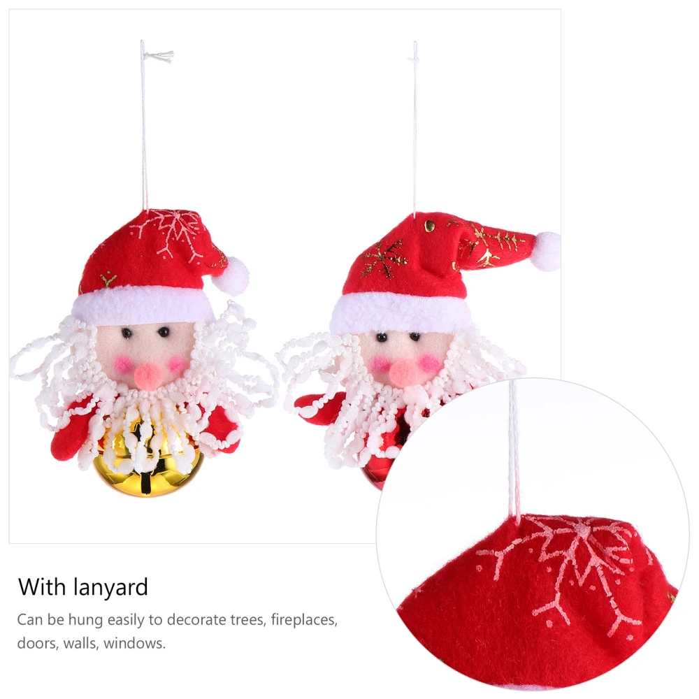 2pcs Christmas Hanging Decor Doll Pendant with Bell Christmas Tree Ornament