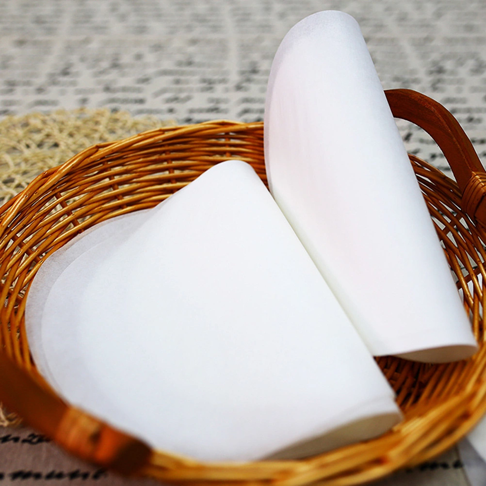 50pcs Barbecue Paper Non Stick Round BBQ Paper Kitchen Baking Paper Liners Supplies for Home Restaurant Daily Use (White, Diameter in 20cm)