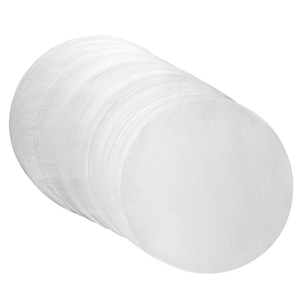 50pcs Barbecue Paper Non Stick Round BBQ Paper Kitchen Baking Paper Liners Supplies for Home Restaurant Daily Use (White, Diameter in 20cm)
