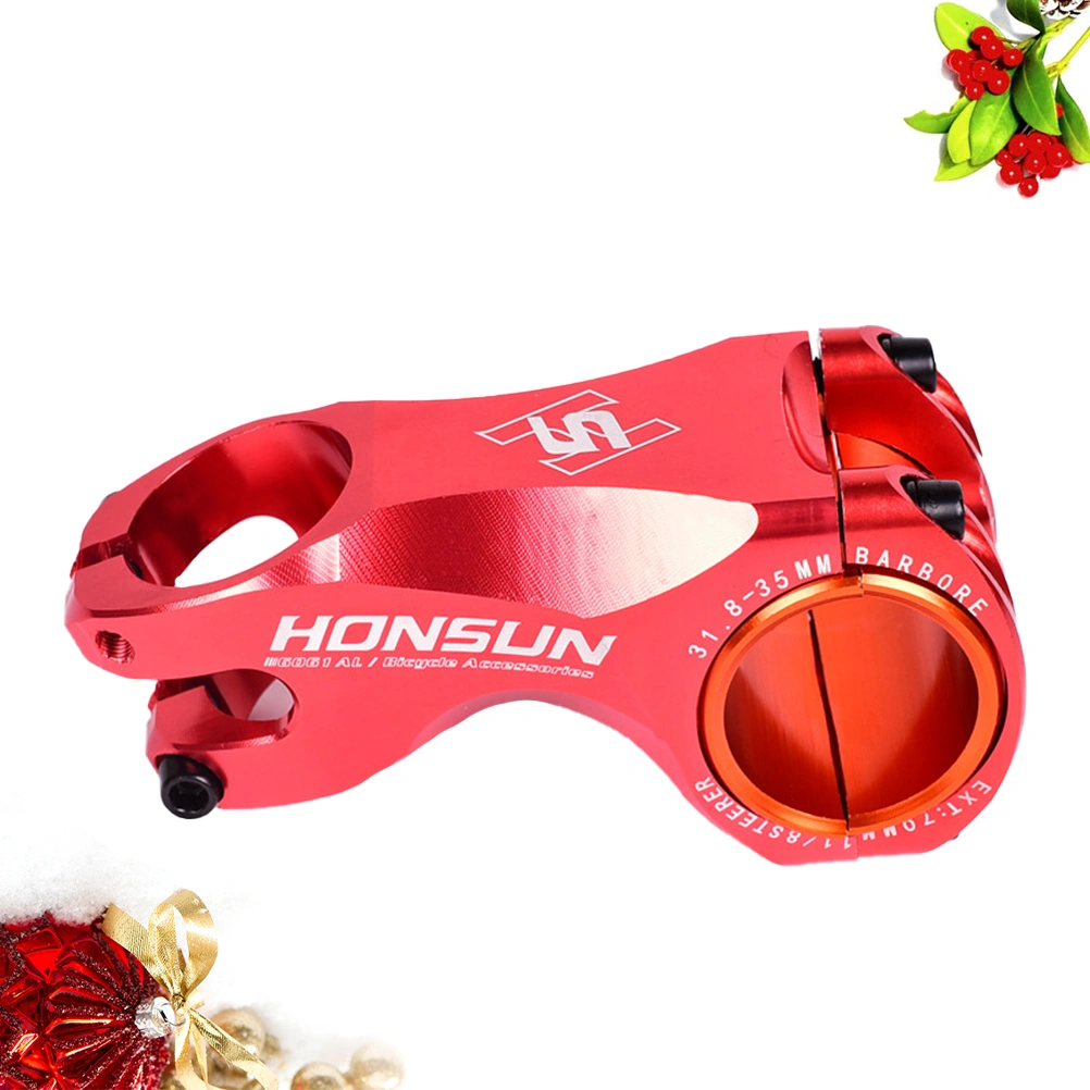 1PC -17°70MM Mountain Bike Handlebar Stem Mountain Handle Riser Lightweight Bike Stem Aluminium Handlebar Parts for Mountain Bike Compatible with 35/31.8MM Caliber(Red)