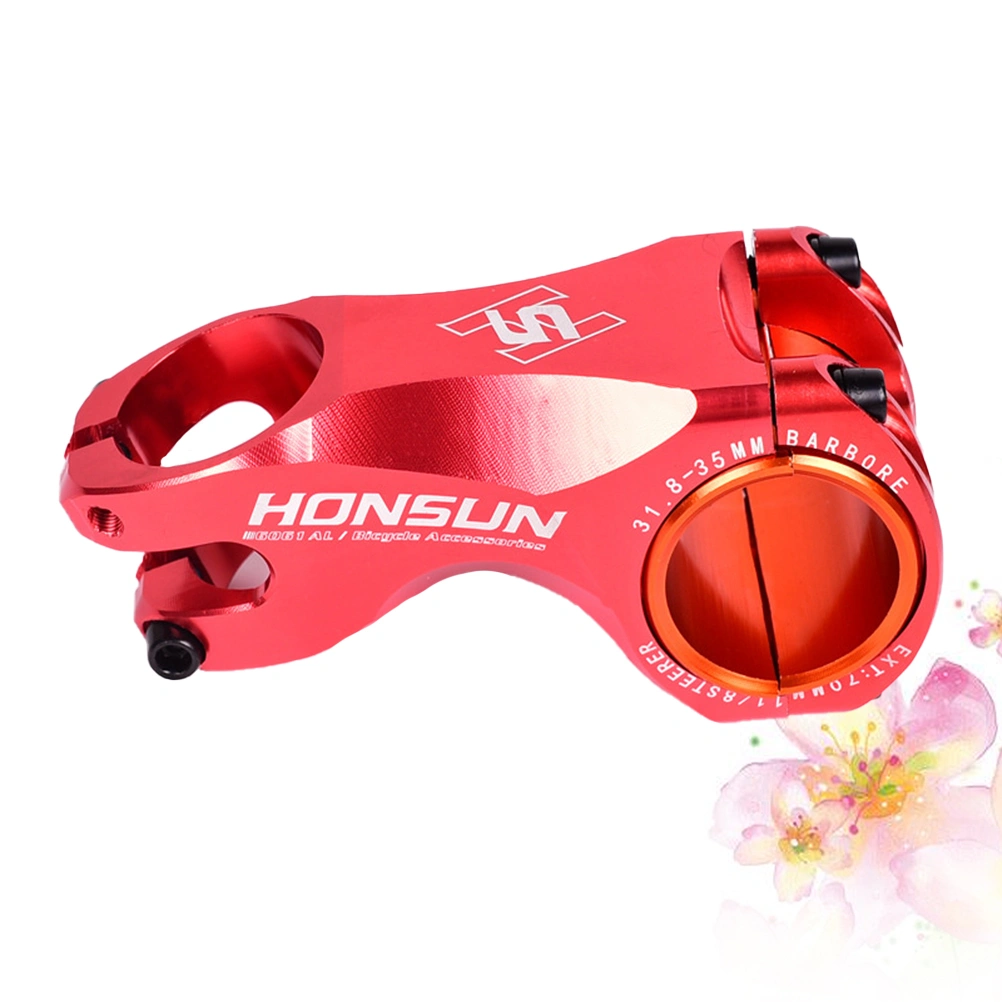 1PC -17°70MM Mountain Bike Handlebar Stem Mountain Handle Riser Lightweight Bike Stem Aluminium Handlebar Parts for Mountain Bike Compatible with 35/31.8MM Caliber(Red)