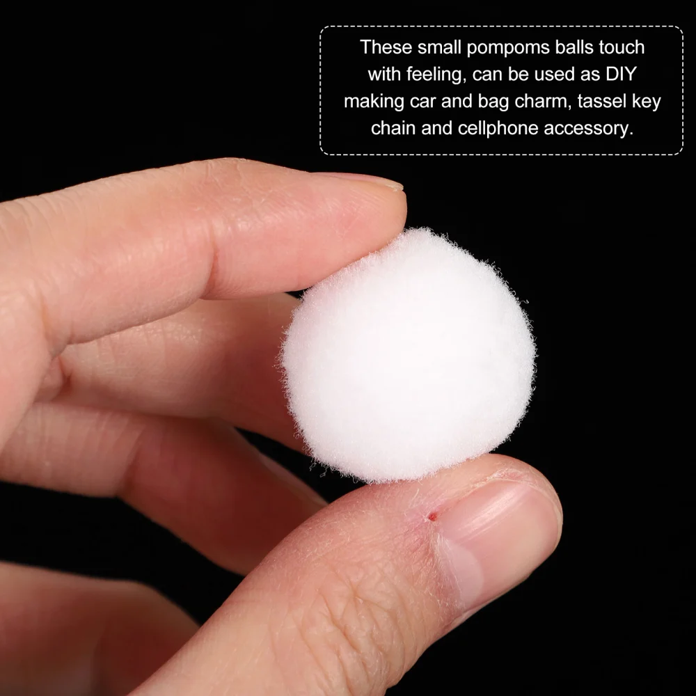 500pcs 25mm Colorful Plush Ball Toy Elastic Plush Ball Creative Manual DIY Hat Scarf Accessories for Kids (White)