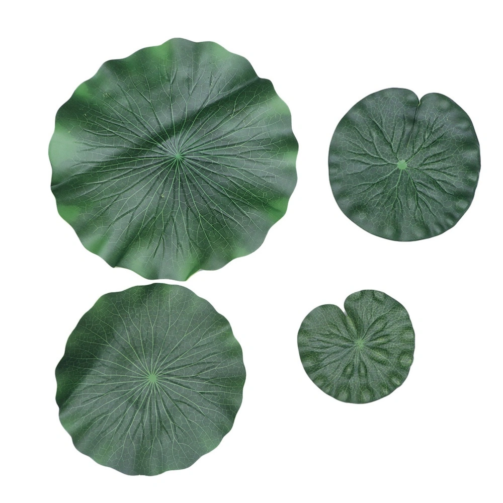 1 Set of 8pcs Artificial Lotus Leaf Eva Lotus Leaf Simulation Flower Props Stage Props (Green Diameter 10cm + 17cm + 28cm + 40cm)