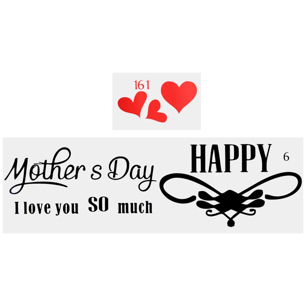 Happy Mother's Day PVC Stickers Heart Pattern Self-adhesive Balloon Sticker Decals Decor (161)