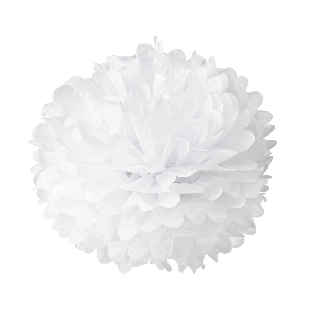 10pcs 25CM Tissue Paper Pom Poms for Wedding / Party / Baby Shower Supplies (White)