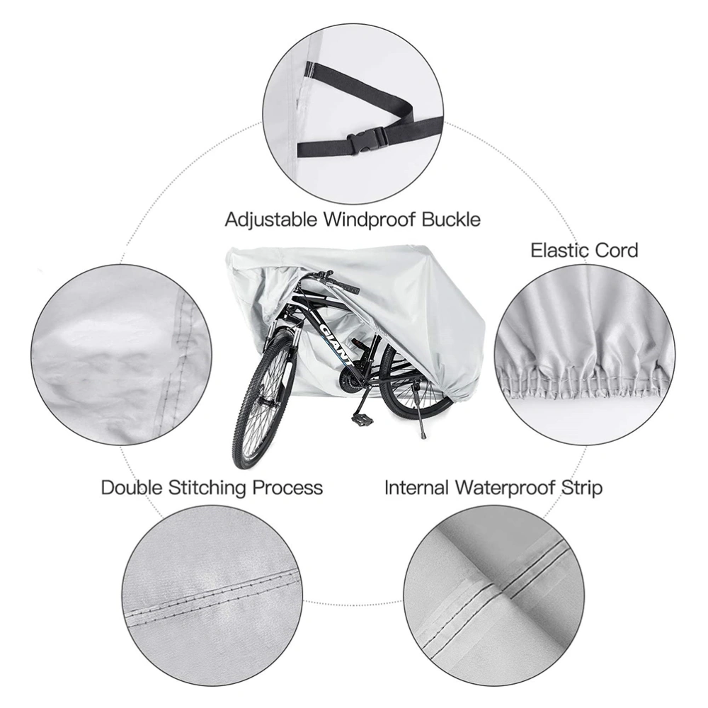 1 Pc Cycling Dustproof Cover Waterproof Mountain Bike Raincover Electric Vehicle Bike Protect Cover for Outdoor Size L (Silver)