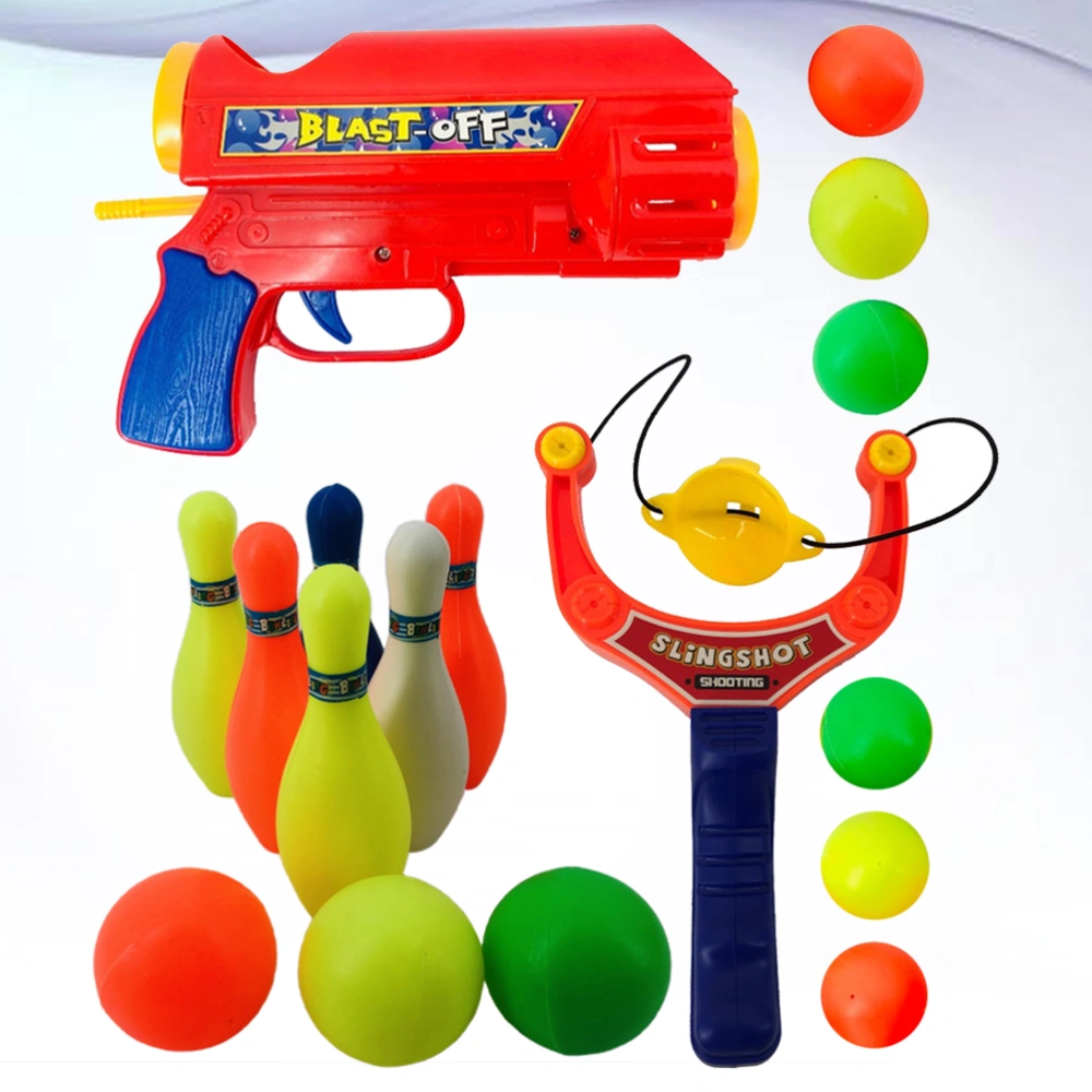 17pcs Pong Balls Shooting Toy Funny Shooting Toy Indoor Game Toy Slingshots Balls Slingshot Toy Sets