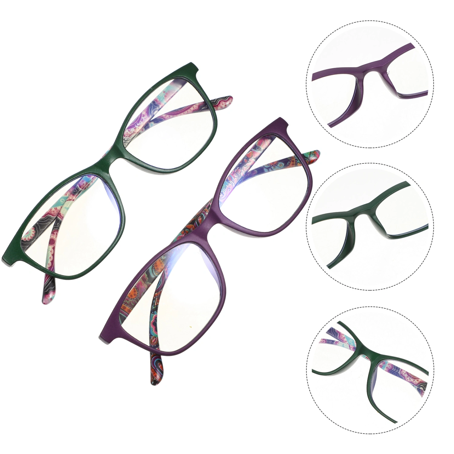 2Pcs Reading Glasses Anti Blue-ray Glasses Printed Reading Glasses Elderly Reading Glasses