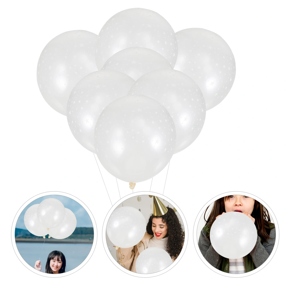 100pcs Clear Star Printing Balloons Decorative 12 Inch Latex Balloons Wedding Party Decor