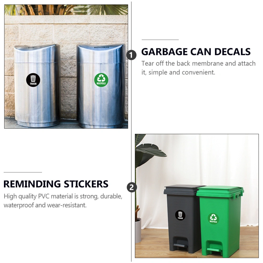 1 Set of 6 Sheets Garbage Classification Label Stickers Trash Can Stickers