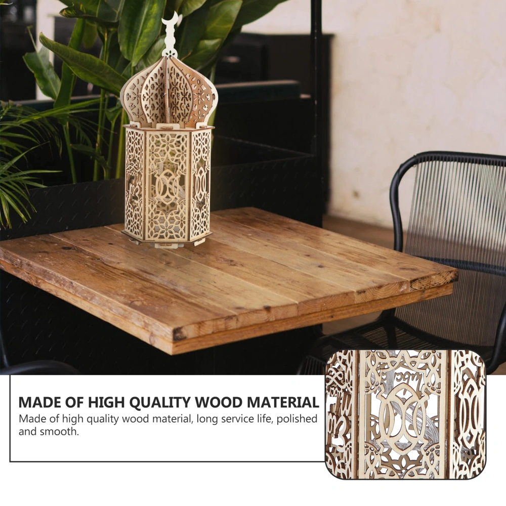 Ramadan Mubarak Mahal Atmosphere Light Wooden Decorative Lamp Eid Night Light for Party Festival (Style 2)