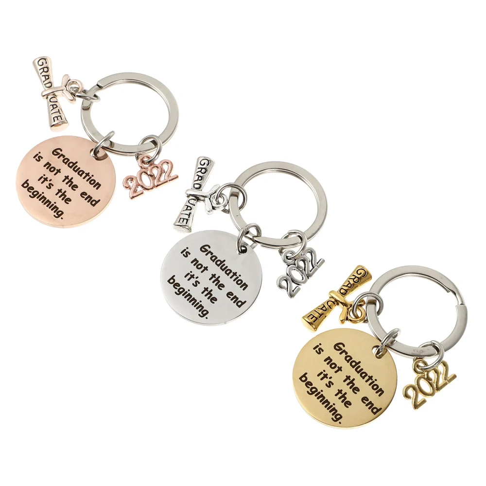 3Pcs Graduation Themed Keychains 2022 Graduation Key Rings Unique Bag Decors