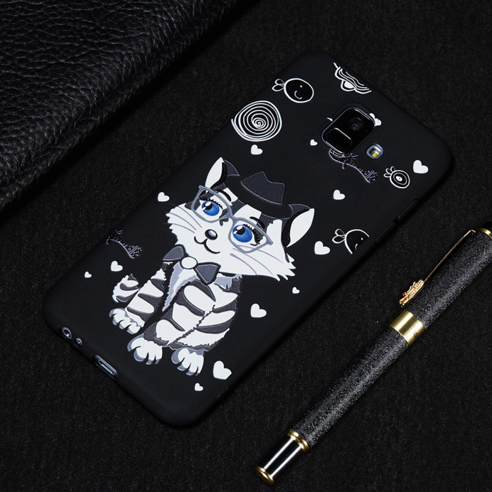 Phone Cover Embossed Shatter-resistant Scratch-resistant Matte TPU All-inclusive Phone Case for A6(Cat Pattern)