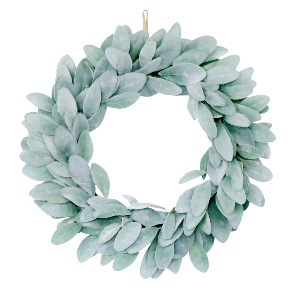 1Pc Emulation Plant Garland Home Flocking Wreath Wall Hanging Decor (Green)