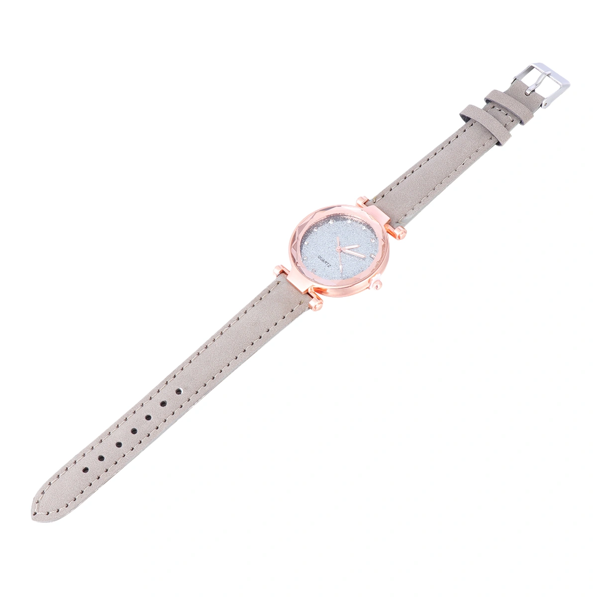2Pcs Starry Sky Designed Women Watch Fashion Quartz Watch Glittering Wrist Watch (Black and Grey)