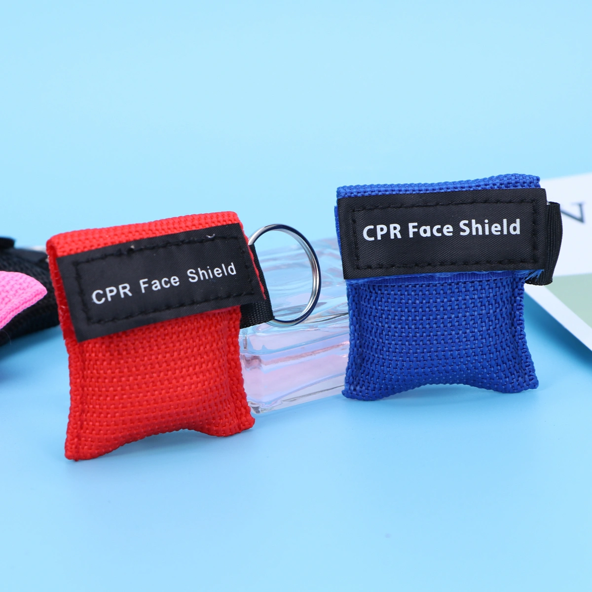 10PCS Emergency Use CPR Mask Resuscitation Face Mask Disposable Travel CPR Pocket Mask Keychain Ring