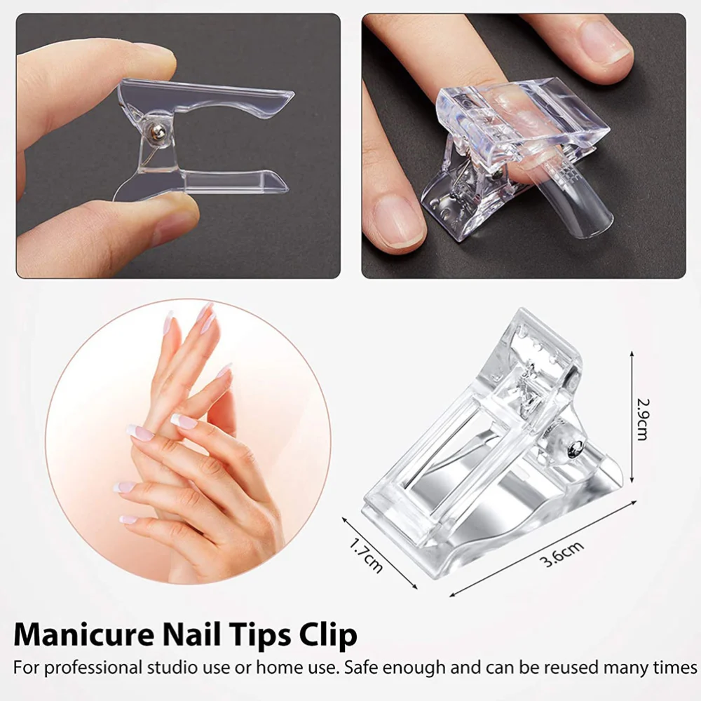 1 Set Nail Art Tools Extended Paper Tray Nail Mold Clips Dual End Pusher