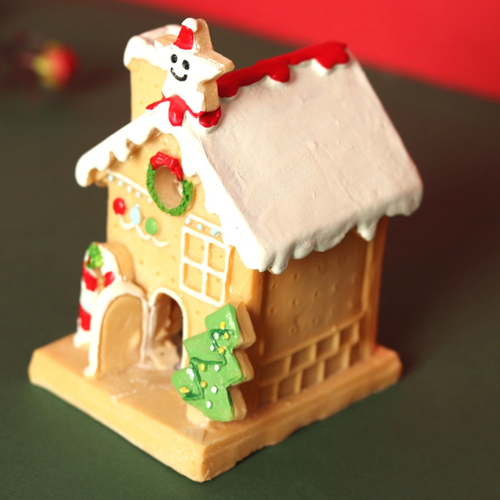  Christmas Decorations Resin Micro Landscape Luminous Christmas Small House