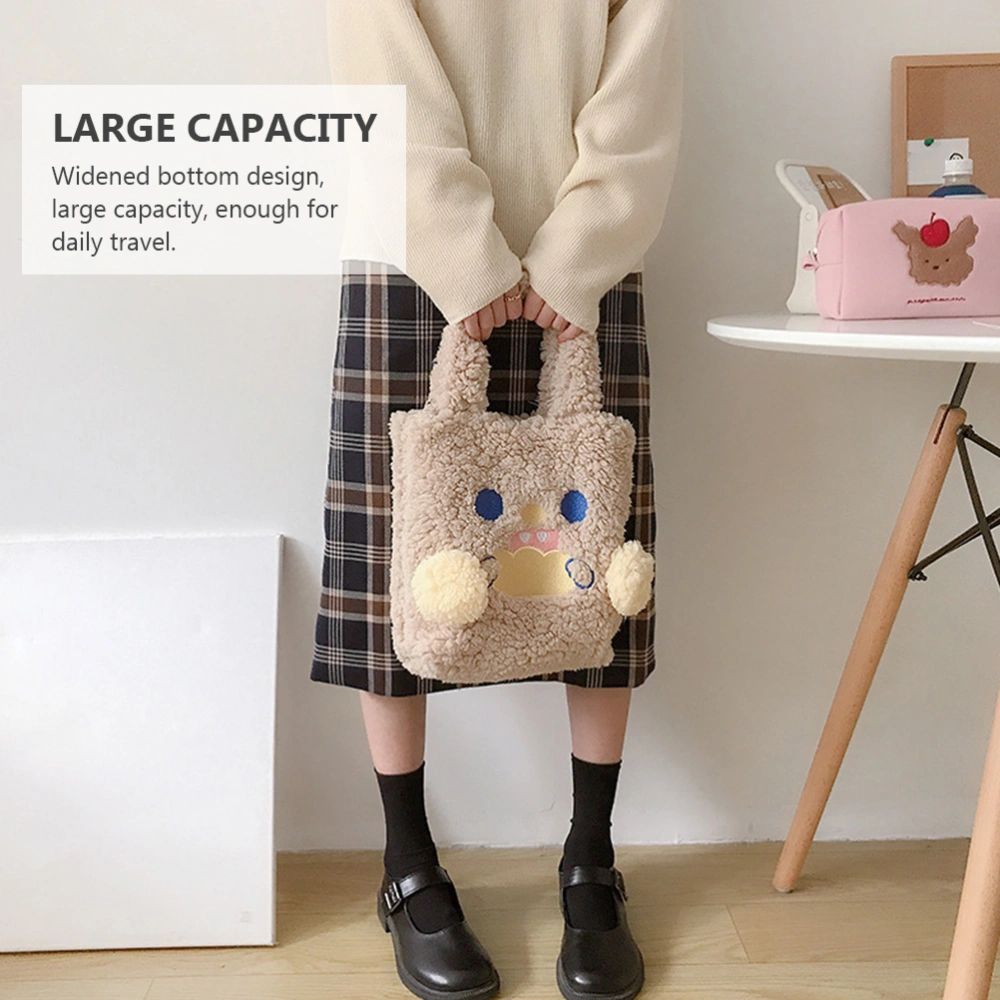 1pc Japanese Style Plush Cartoon Lady Handbag Creative Handy Handbag