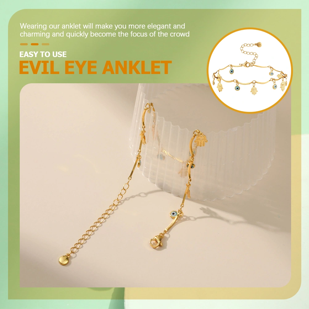 Amulet Anklet Jewelry Evil Eye Hand Anklet Evil Eye Anklet for Women Teen Girl