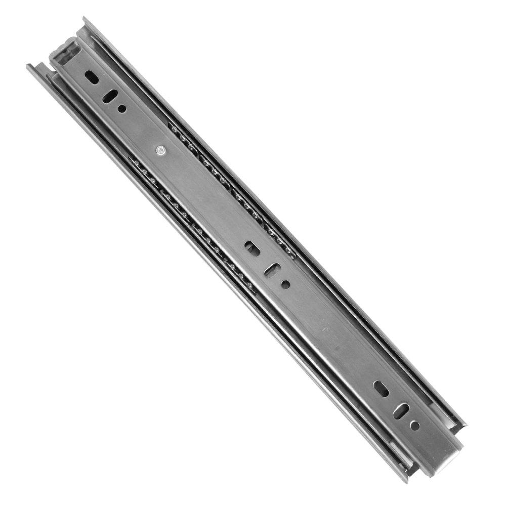 1 Set Cabinet Drawer Slide 3-Section Mute Slide Track Stainless Steel Slide Rail