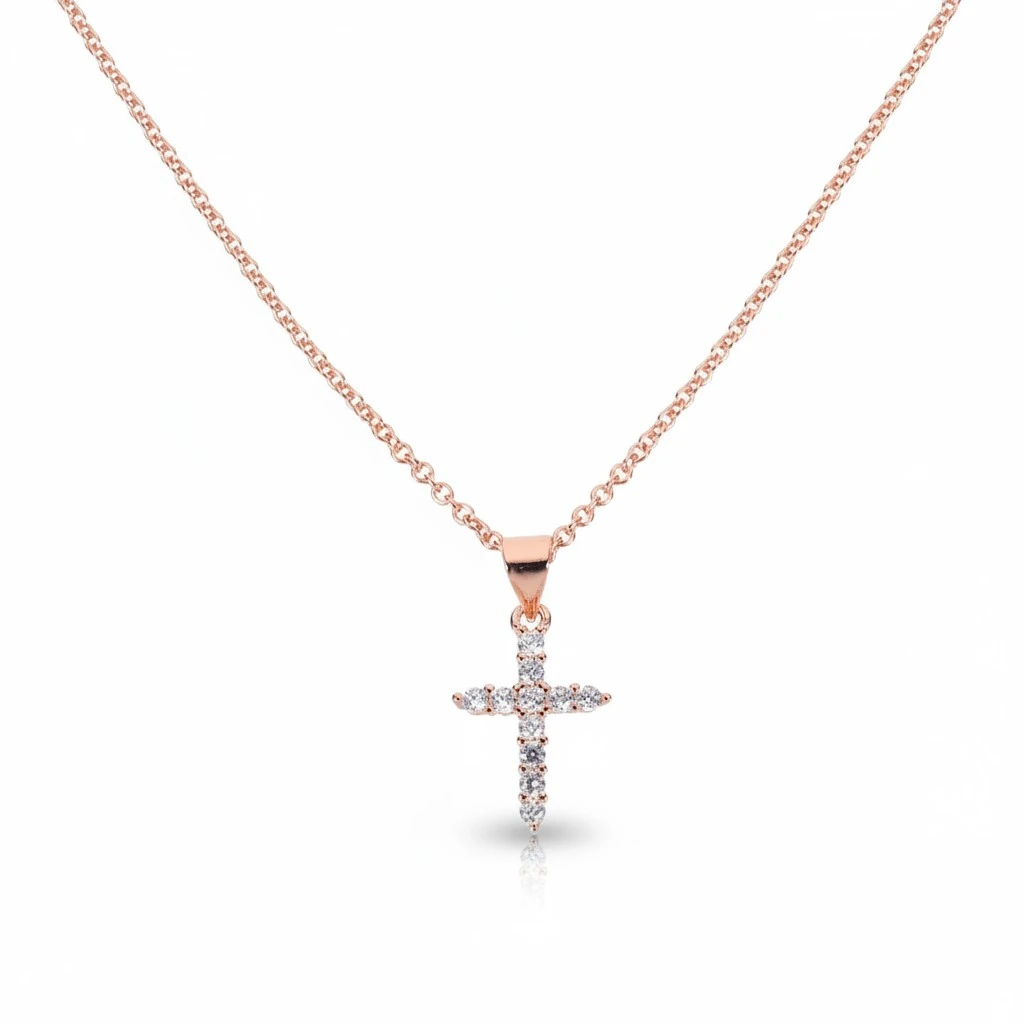 1Pc Chic Necklace Cross Neck Chain Lady Neck Decoration Holiday Party Gift