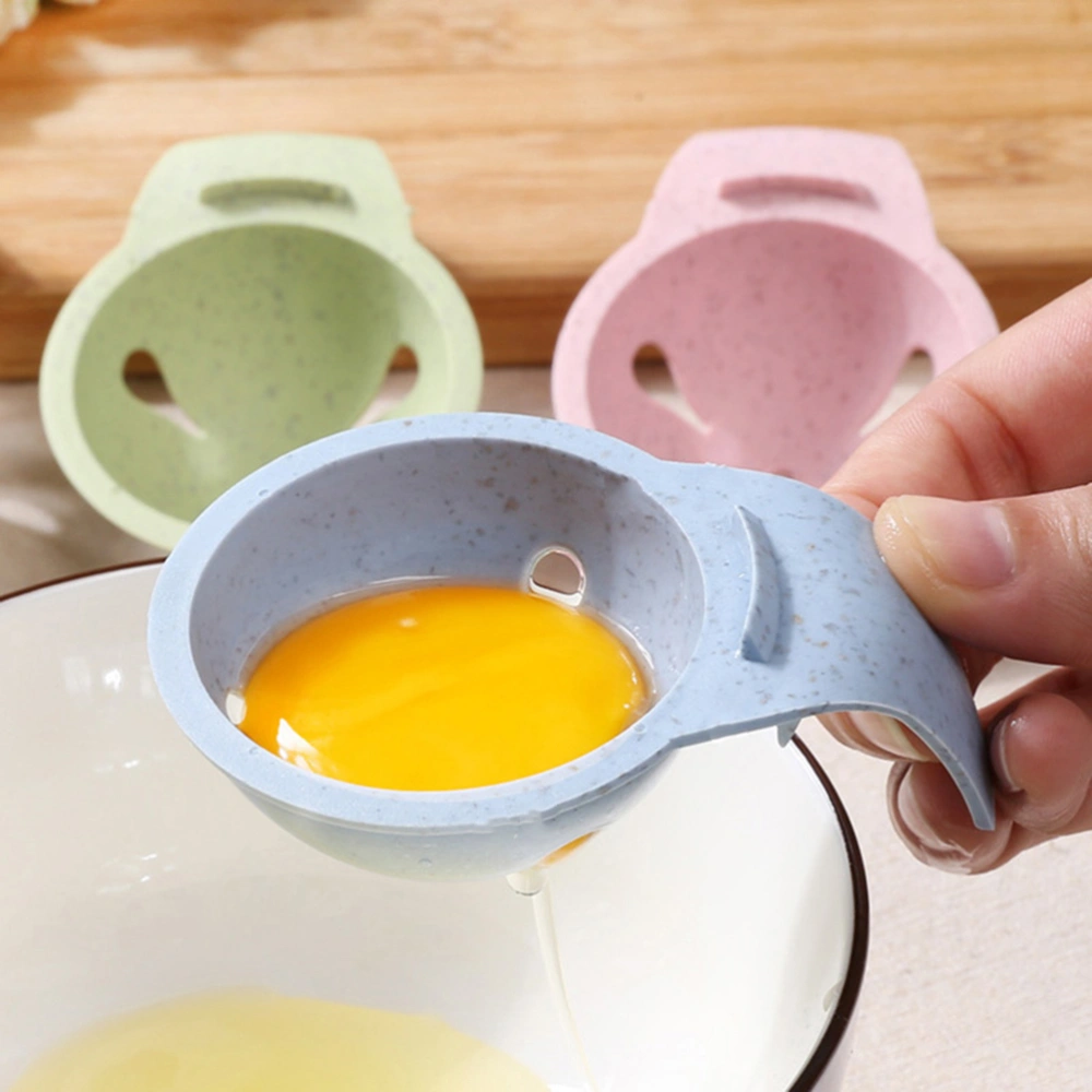 3pcs New Good Quality Wheat Straw Egg Yolk Egg White Separator Egg Divider Kitchen Utensils & Accessories (Light Green)