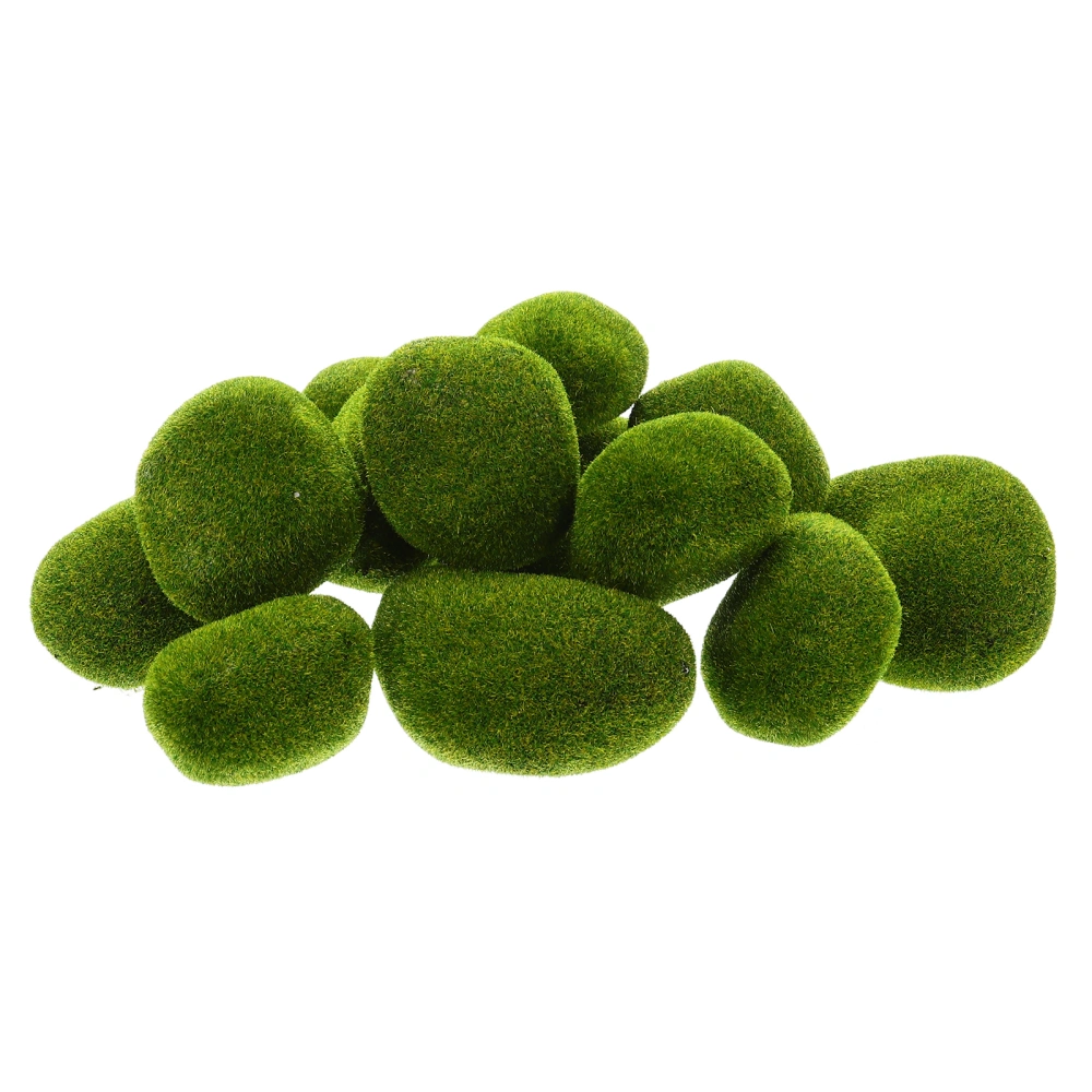 13pcs Artificial Moss Stones Micro Landscape Stone Adornment DIY Art Craft